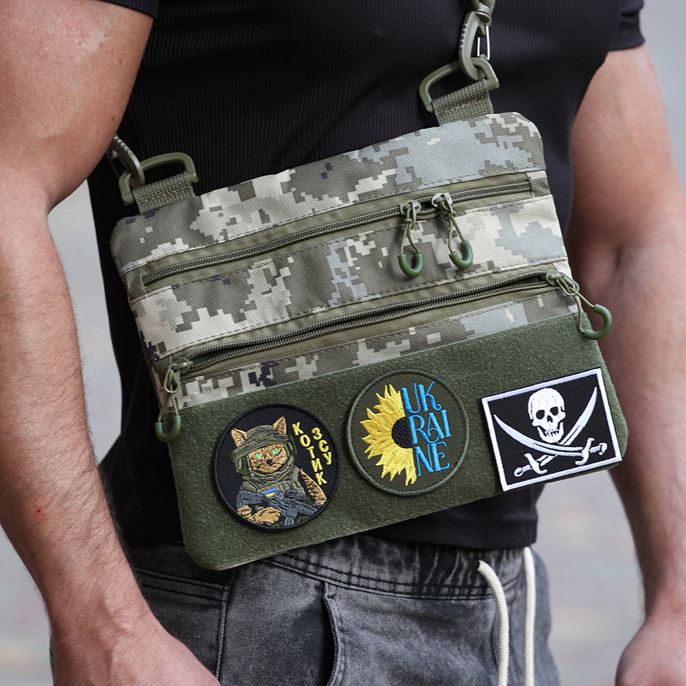 Сумка-кобура піксель камуфляж, тактична чоловіча сумка з тканини кордури AOR-1