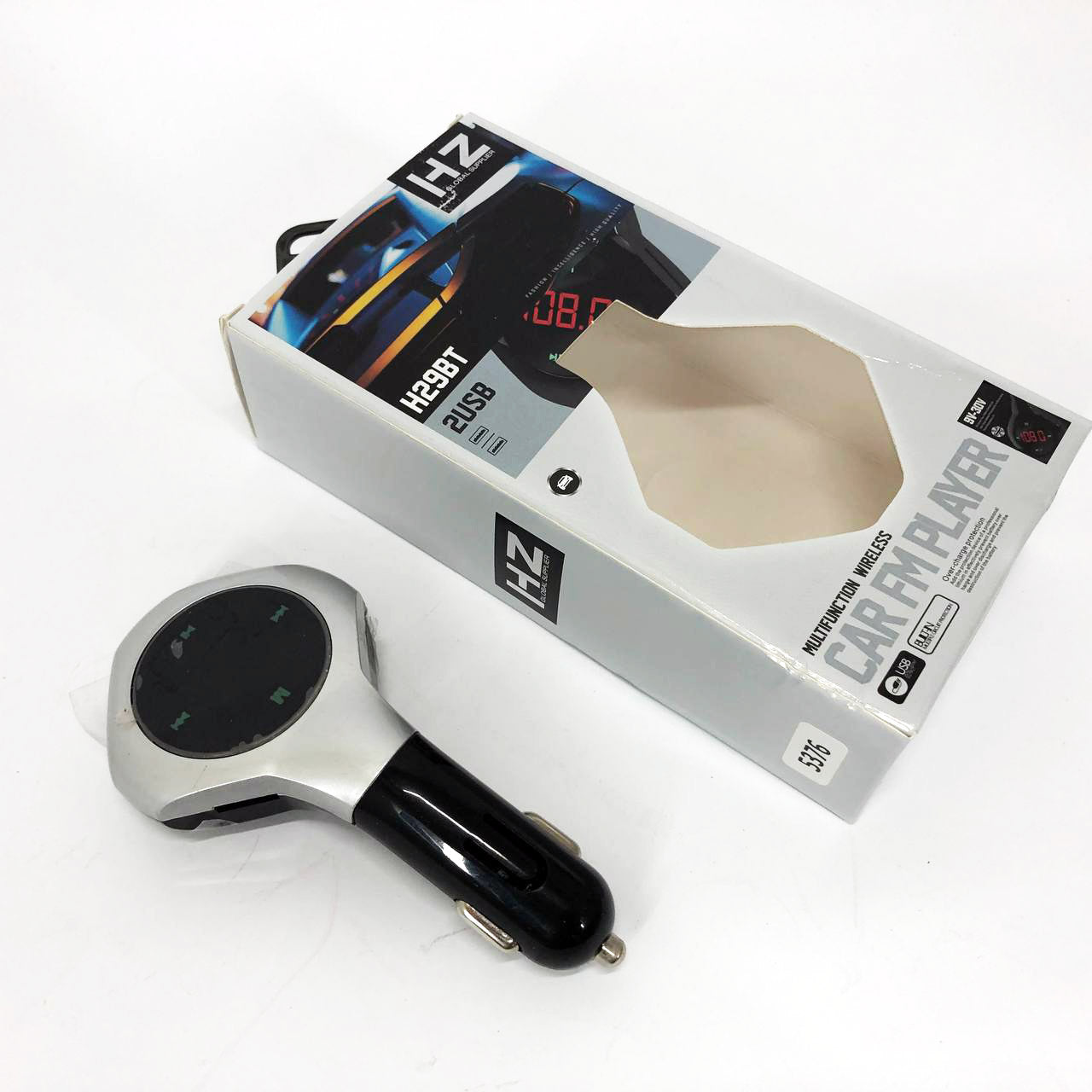 Трансмиттер Автомобильный FM модулятор FM H29 BT, Модулятор для мобильных устройств в авто. Цвет: серый