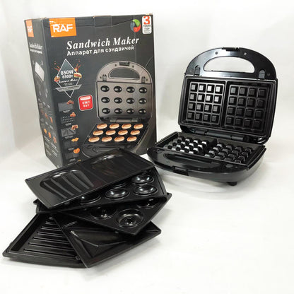 Мультимейкер 6в1 RAF R.541 Гриль прижимной сэндвичница вафельница орешник бутербродница