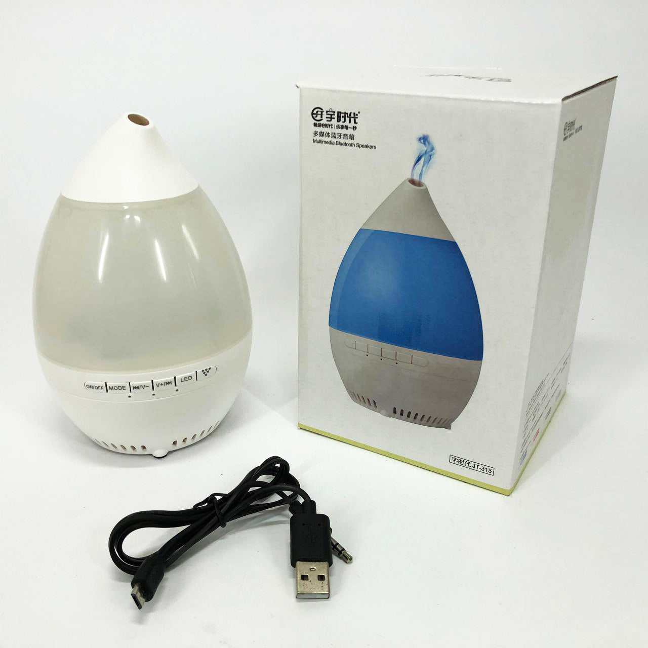 Колонка увлажнитель с диодной подсветкой JT-315, Ионизатор увлажнитель воздуха аромадиффузор. Цвет: белый