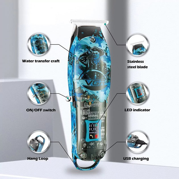 Триммер для волос и бороды профессиональный VGR V-923 аккумуляторный с LED-индикатором
