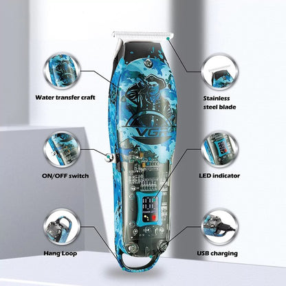 Триммер для волос и бороды профессиональный VGR V-923 аккумуляторный с LED-индикатором