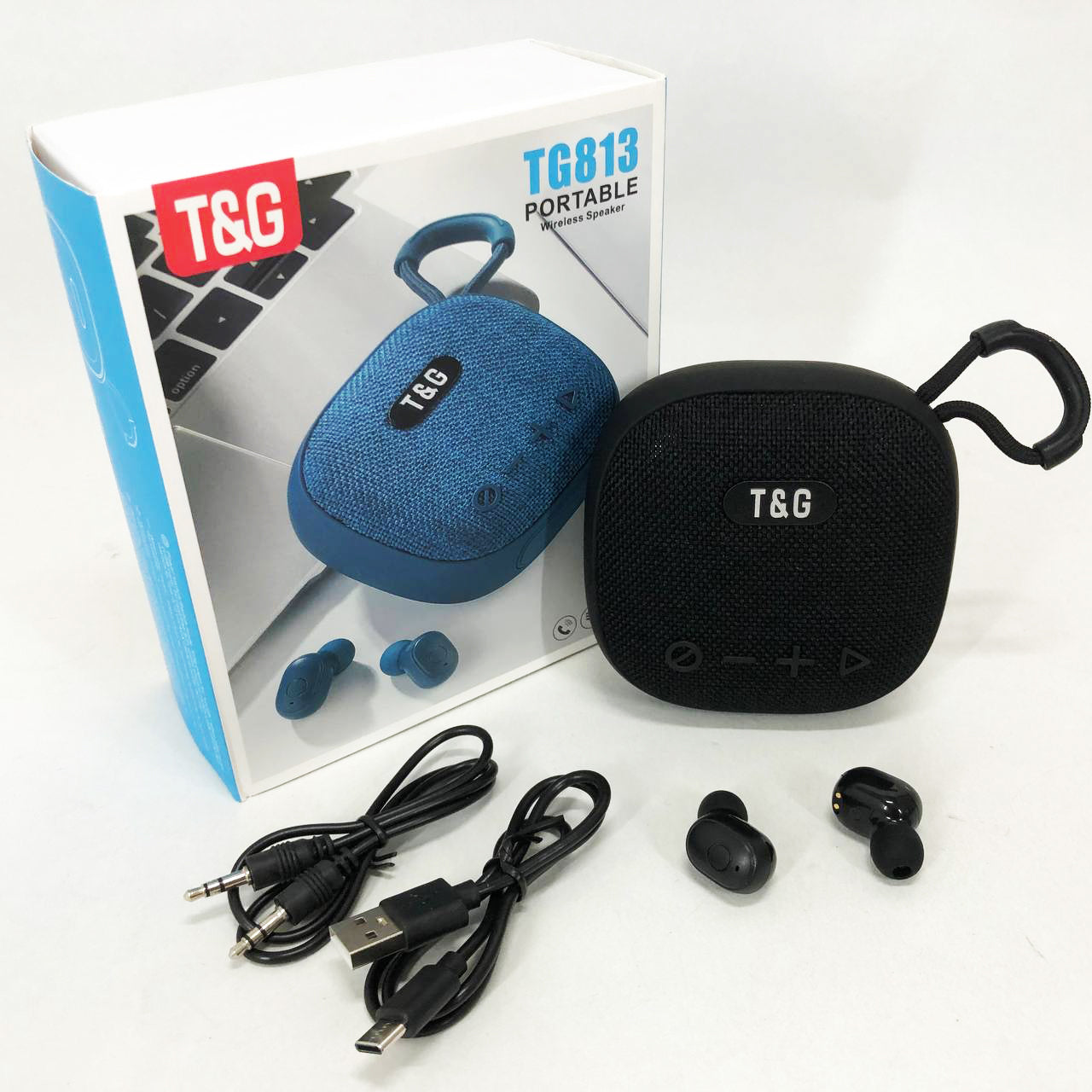 Колонка-Bluetooth с наушниками TG813. Цвет: черный