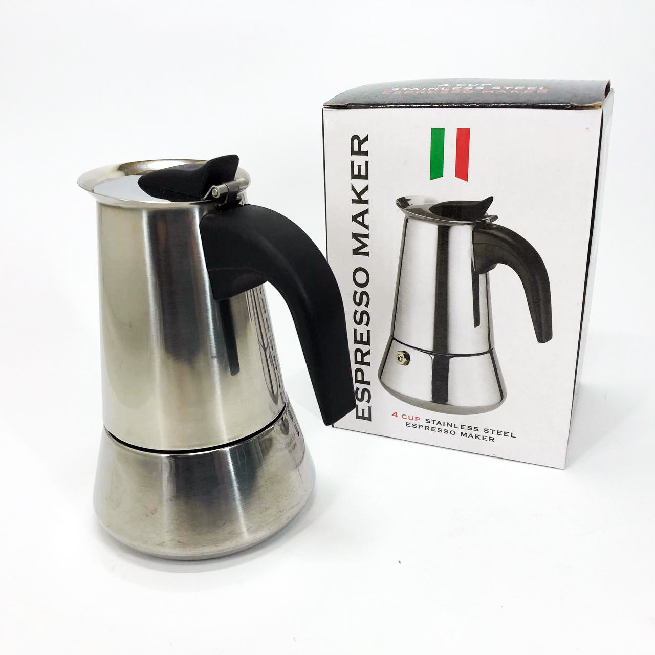 Кофеварка гейзерная из нержавеющей стали UNIQUE UN-1901 180 мл, Гейзер для варки кофе гейзерная кофеварка