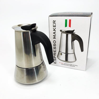 Кофеварка гейзерная из нержавеющей стали UNIQUE UN-1901 180 мл, Гейзер для варки кофе гейзерная кофеварка