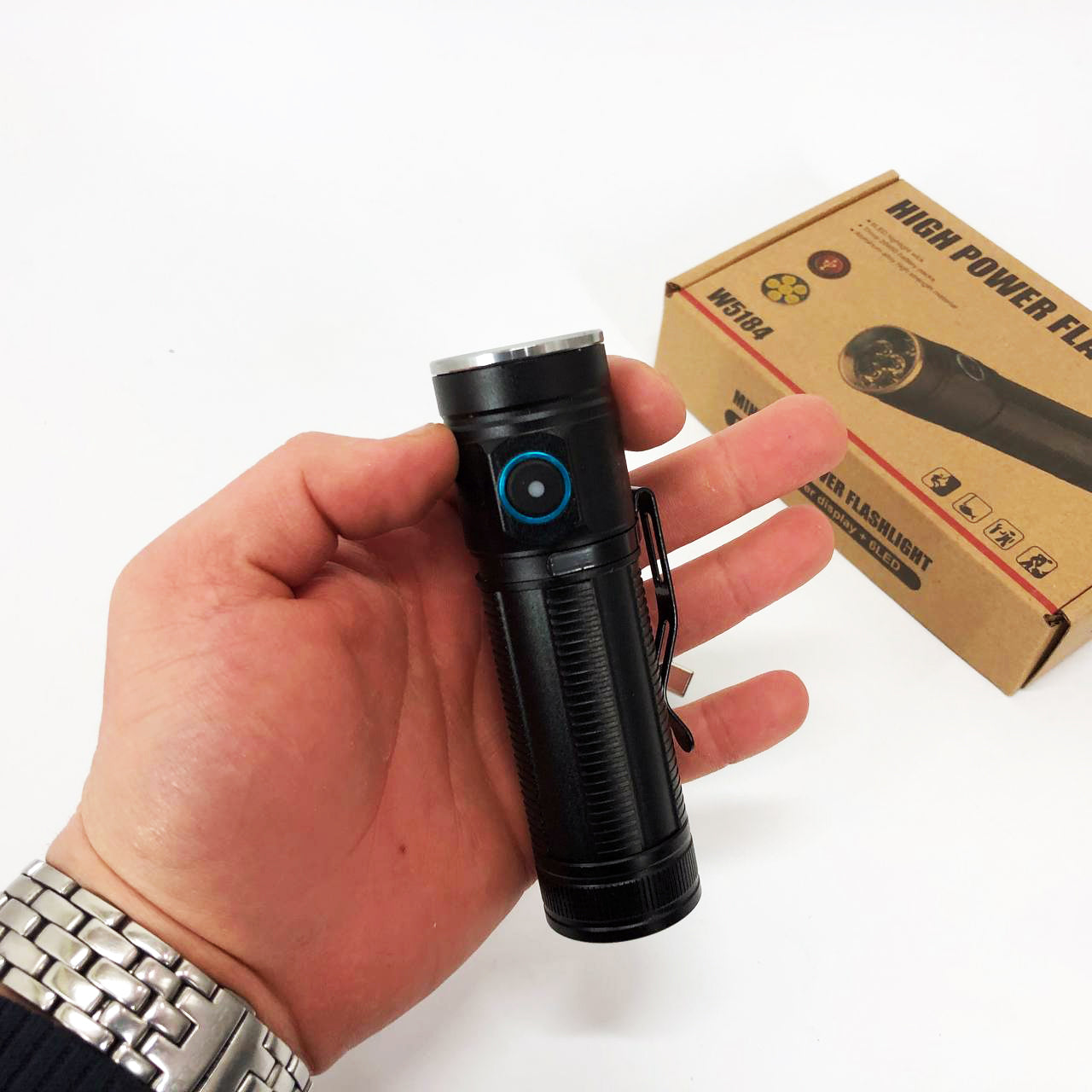 Ручний ліхтарик W5184-6XHP360, Супер яскравий ліхтарик, Суперпотужний пошуковий ручний ліхтар тактичний