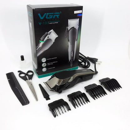 Машинка для стрижки VGR V-130 проводная профессиональная с насадками для окантовки триммер для волос