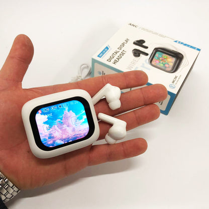 Наушники беспроводные LX-10 TWS Earbuds с LED дисплеем, Блютуз гарнитуры, Вакуумные наушники. Цвет: белый