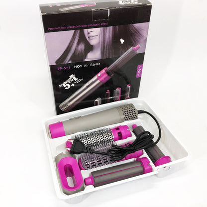 Фен-щетка стайлер 5 в 1 мультистайлер для завивки и укладки волос воздушный с насадками