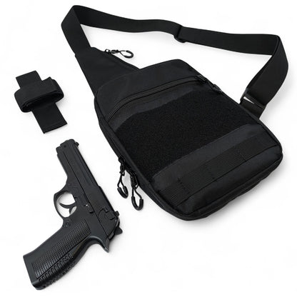 Тактична сумка на плече із кобурою, система MOLLE, патч-панель, Cordura