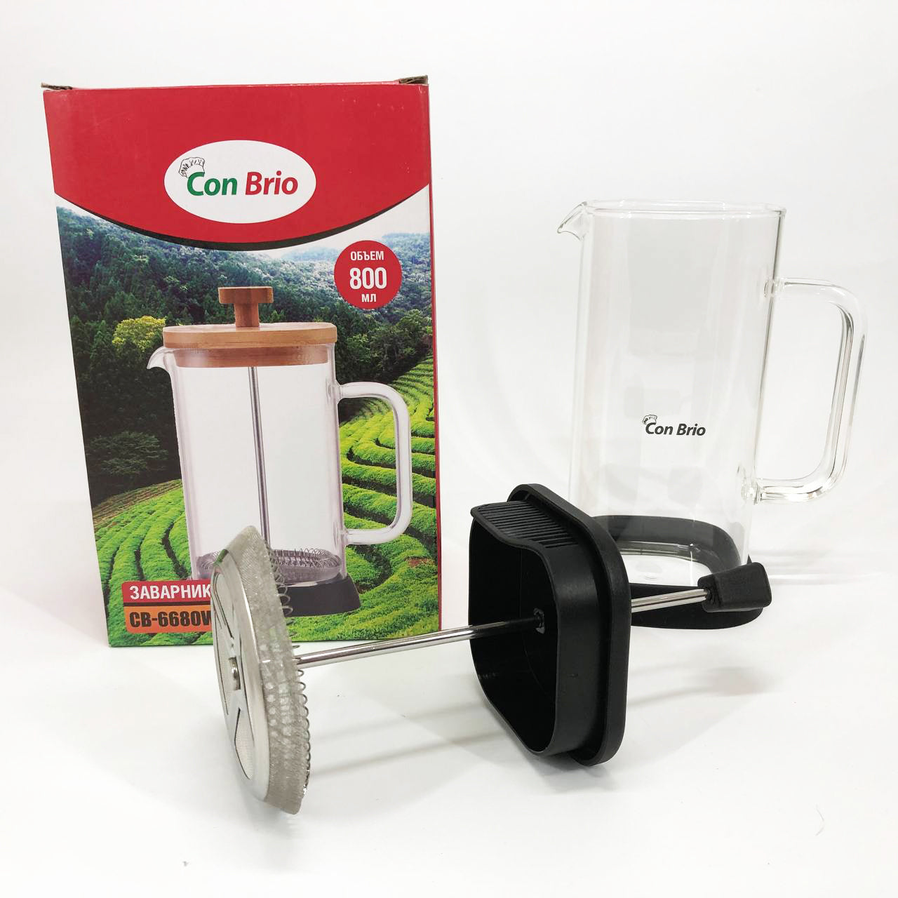 Френч-пресс Con Brio CB-6680В 800 мл, Заварювальний чайник для листового чаю, Френч-прес красивий