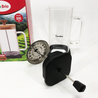 Френч-пресс Con Brio CB-6680В 800 мл, Заварювальний чайник для листового чаю, Френч-прес красивий