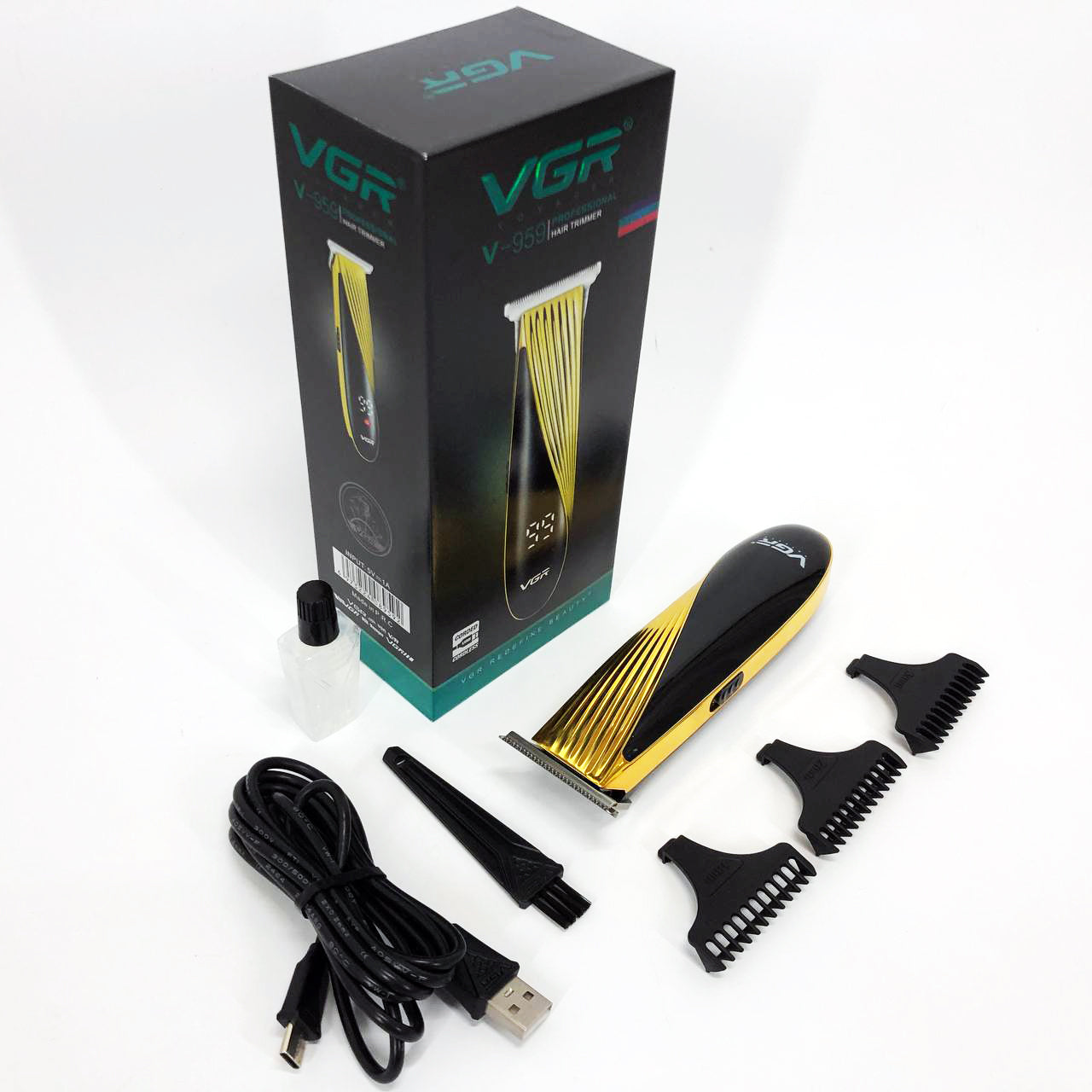 Машинка для стрижки аккумуляторная VGR V-959 триммер для волос и бороды