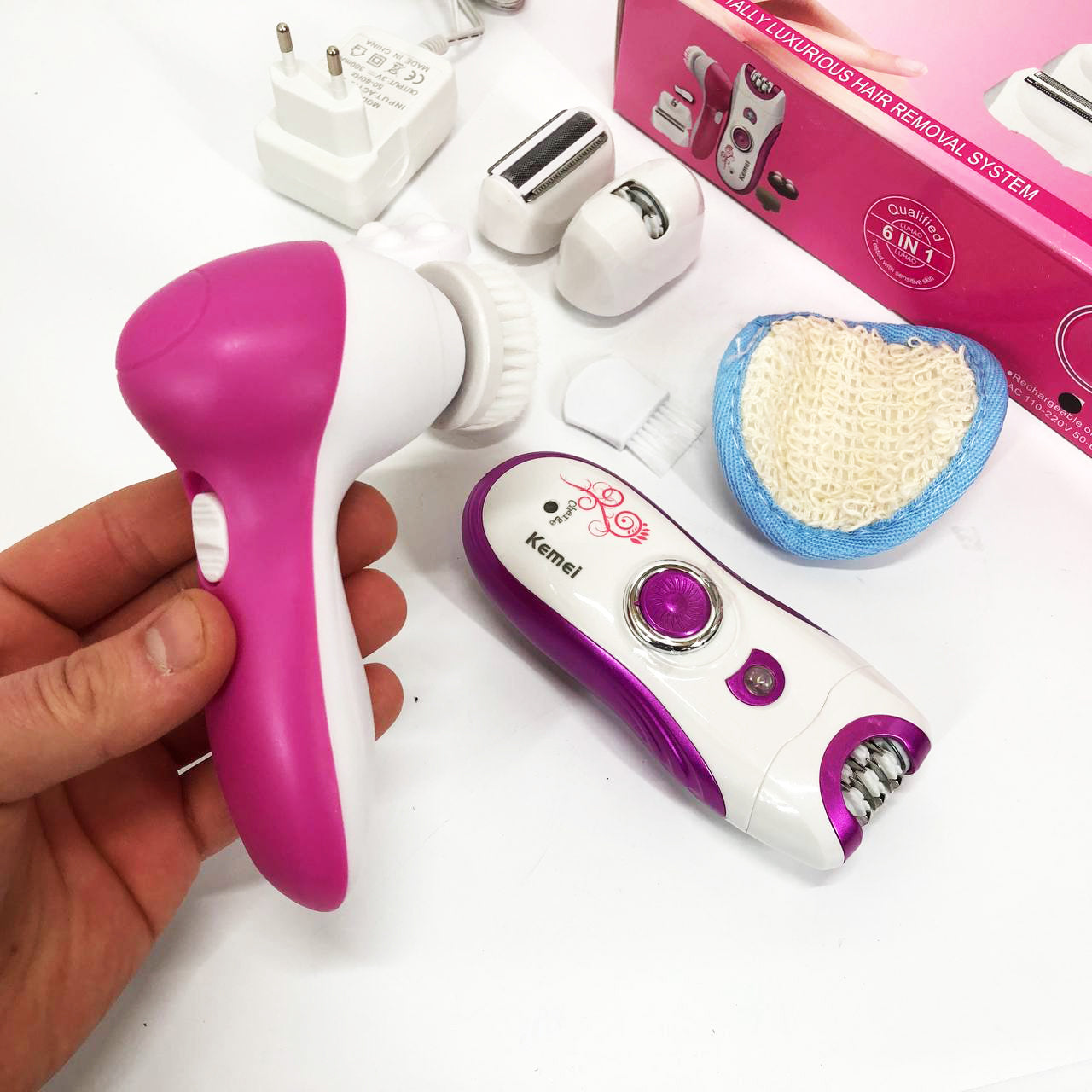 Эпилятор женский многофункциональный 6 в 1 пинцетный Kemei KM-3066 Х массажер уход за кожей 2 скорости
