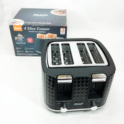 Тостер RAF R.503, 1500 Вт, 4 тоста, 6 уровней поджаривания, функции размораживания и подогрева