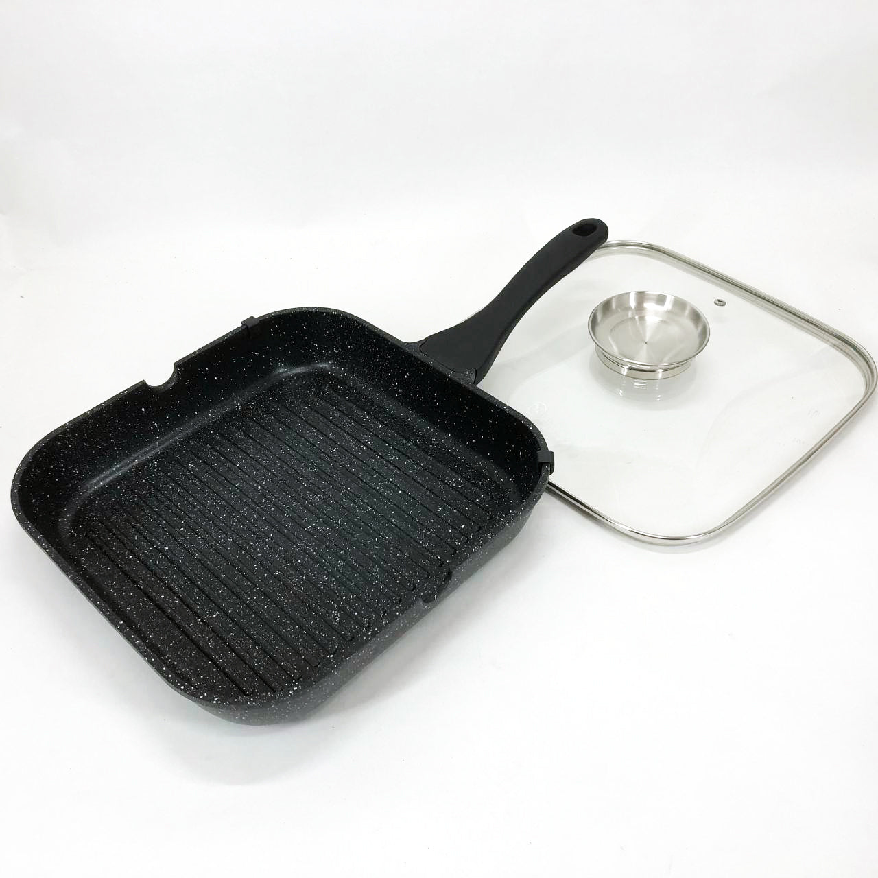 Сковорода гриль UNIQUE UN-4012 стильная 24см, Надежная сковорода с антипригарным покрытием