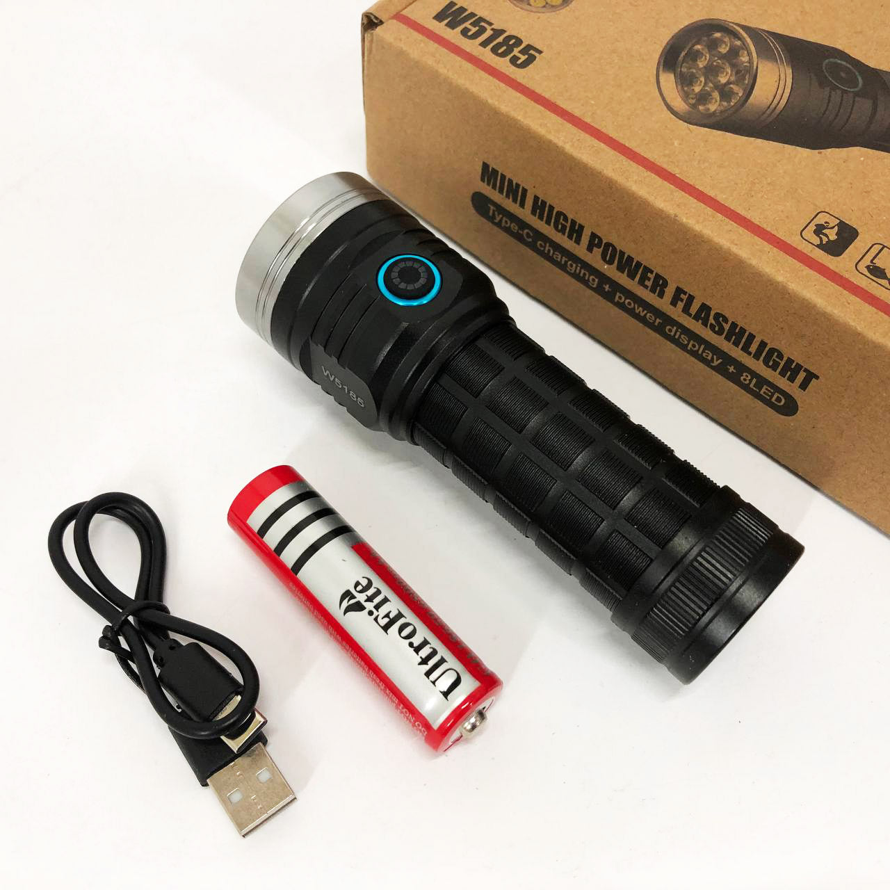 Фонарик компактный PLD W5185-8XHP360, Высококачественный фонарик, Долговечный светодиодный фонарь