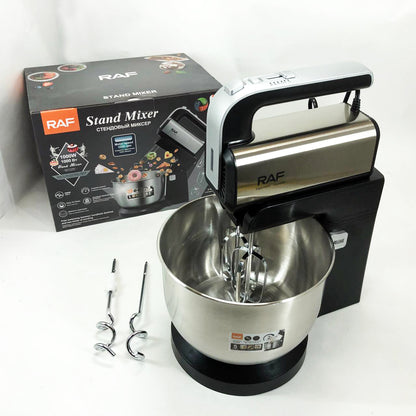 Стационарный миксер ручной RAF R.6652 с металлической чашей 3.5 л 1000 Вт