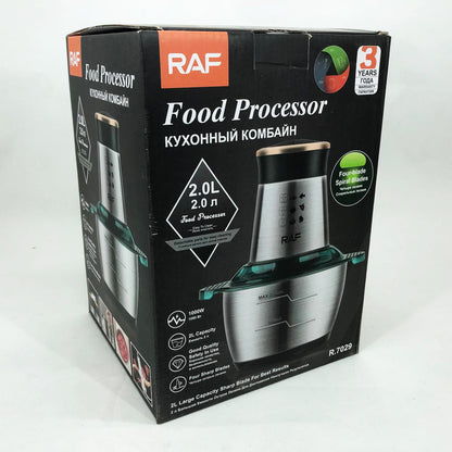 Кухонный комбайн RAF R.7029 электрический блендер измельчитель мясорубка 1000 Вт 2л, Мощный блендер