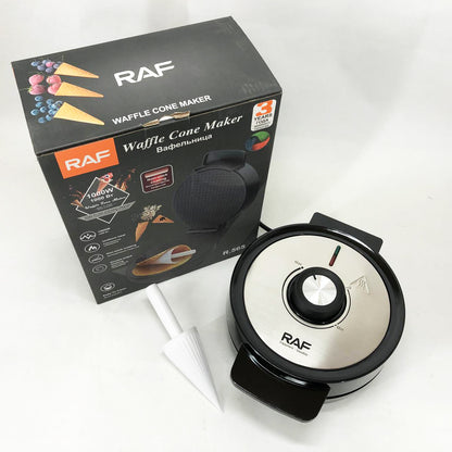 Электрическая вафельница RAF R.565 с антипригарным покрытием и конусом для трубочек