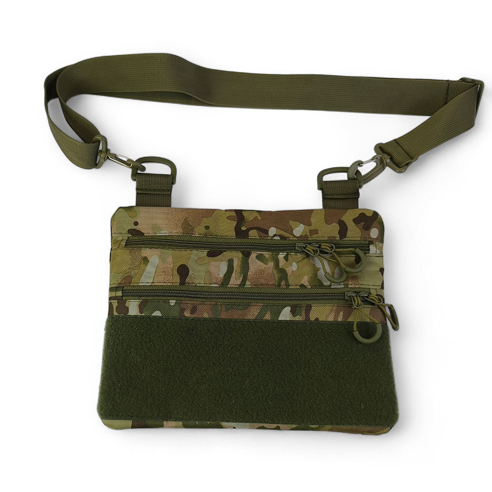 Сумка-кобура наплечна мультикам з липучкою для шевронів, тактична сумка чоловіча з кордури