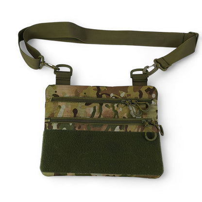 Сумка-кобура наплечна мультикам з липучкою для шевронів, тактична сумка чоловіча з кордури