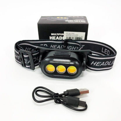 Фонарик налобный YD02-COB (White+red+blue), Налобные фонари для активных людей, фонарь для туризма