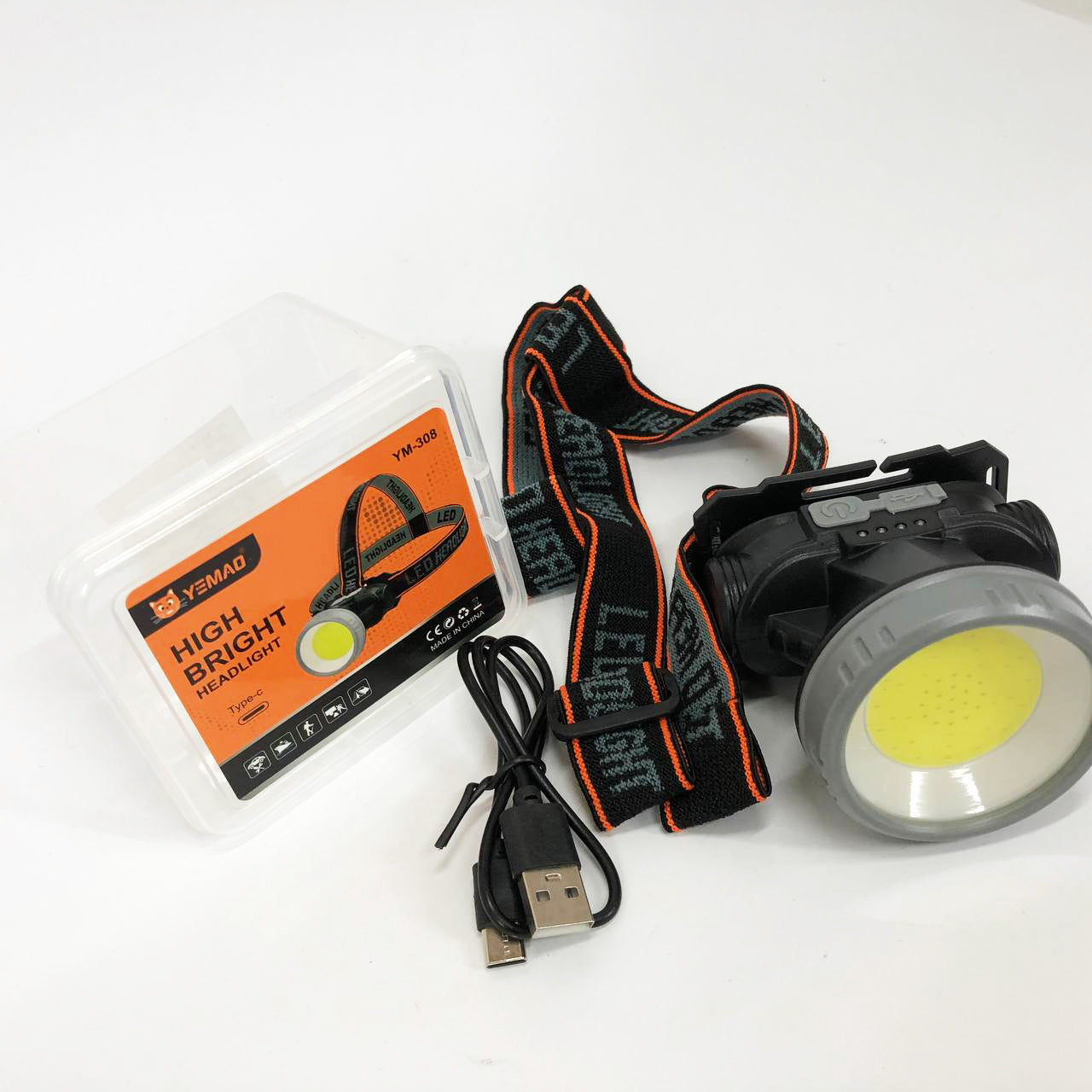 Фонарь налобный YM-308/208-COB(white+red), фонарик военный светодиодный налобный фонарик