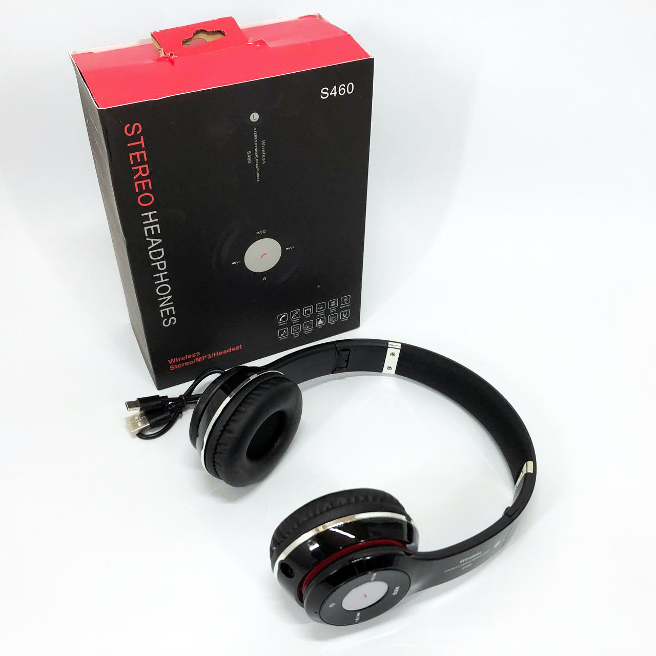 Беспроводные наушники S460 Bluetooth black с MP3 плеером черный 18-20000 Гц, Беспроводные блюз наушники