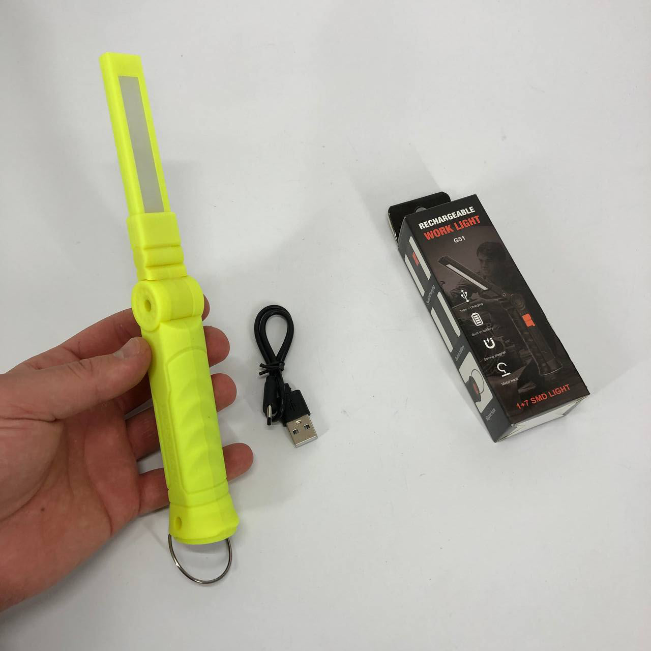 Фонарь поворотный Worklight G51-LED-COB с магнитом и крюком, Кемпинговый складной фонарь