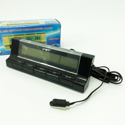 Авточасы с термометром VST-7037