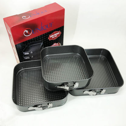 Набор квадратных разъемных форм для выпечки Unique UN-1704 20/22/24 см