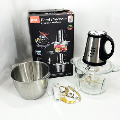 Блендер-измельчитель RAF R.7028 2 в 1, 300 Вт, 2 чаши, Бытовой мощный измельчитель продуктов