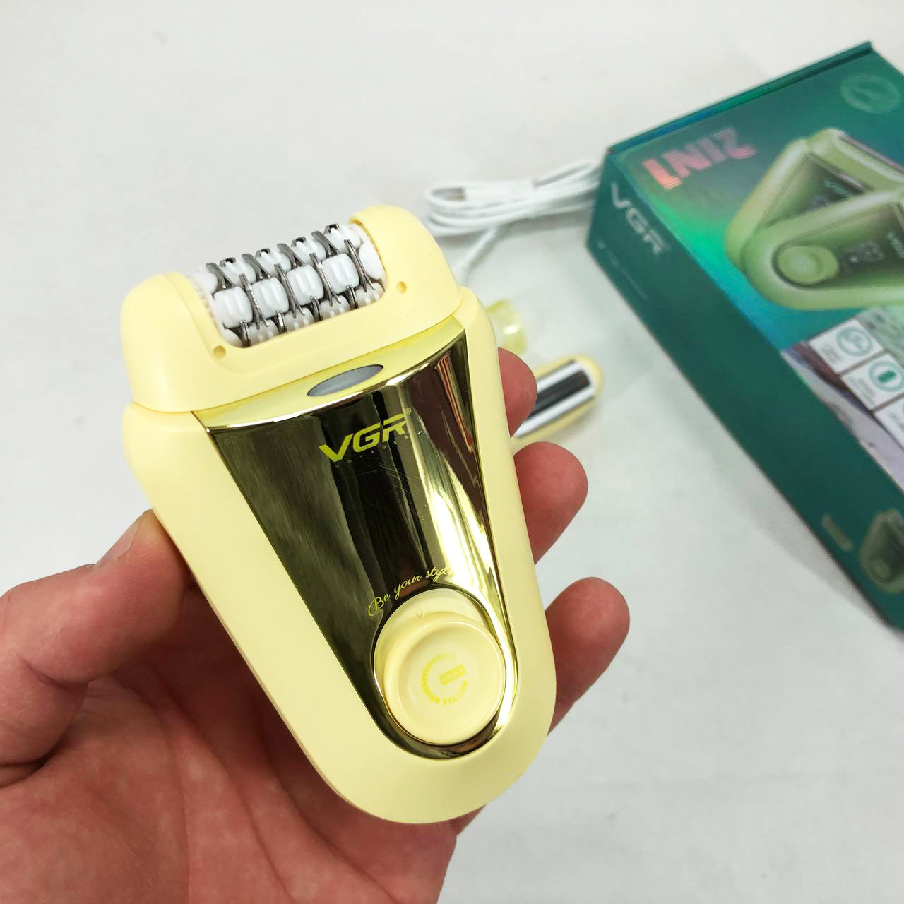 Эпилятор VGR 2 в 1 V-758. Цвет: желтый