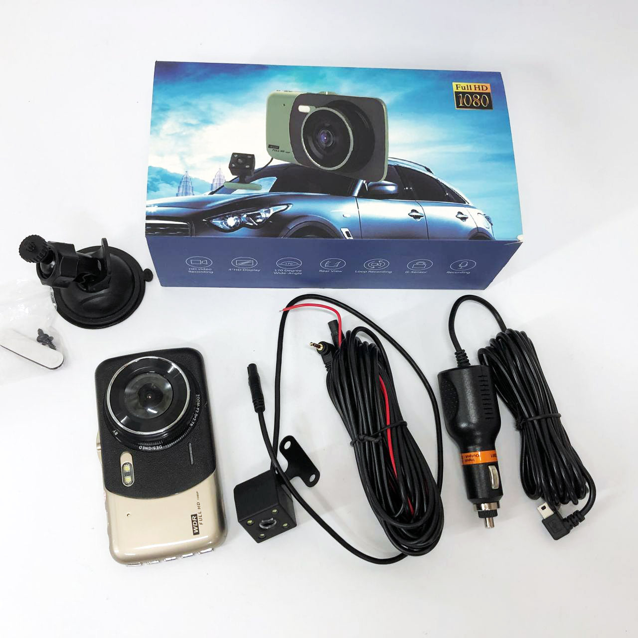 Автомобильный видеорегистратор X600 LCD 4 Angel Lens камеры 1080P Full HD TF