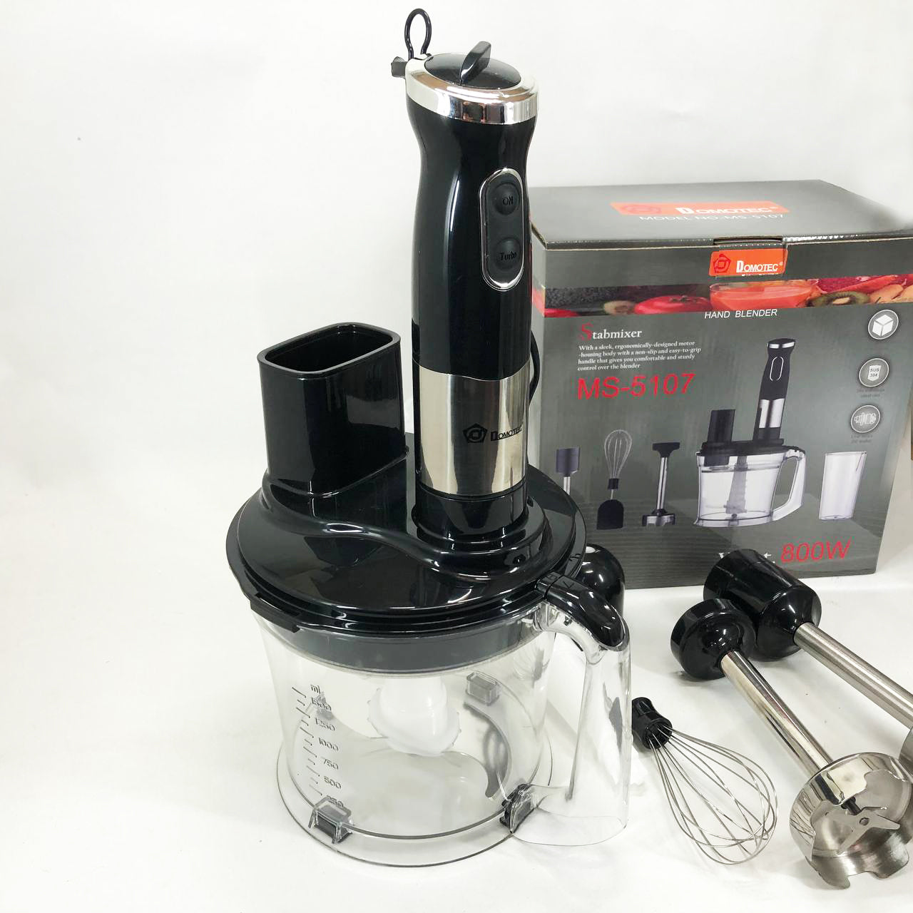 Блендер погружной многофункциональный 6 в 1 Domotec MS-5107 800 Вт, Мощный блендер для дома