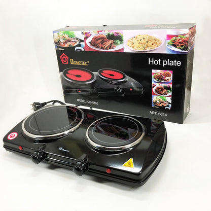 Электрическая настольная плита Domotec MS-5852 2 конфорки стеклокерамическая 1200 Вт