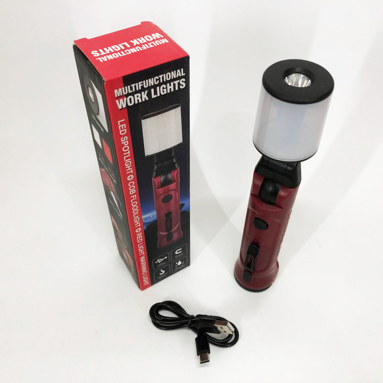 Фонарь аккумуляторный WORKLIGHT-072-XPE 10W 350Lm с крюком и магнитом, Многофункциональный led фонарь