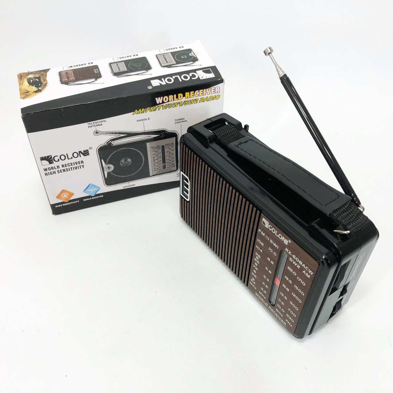 Радиоприемник GOLON RX-608 всеволновый на батарейках + поддержка USB/microSD/MP3/WMA