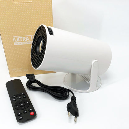 LED Проектор для дома портативный Смарт с WiFi, Bluetooth, Android 11, белый, 1280х720р