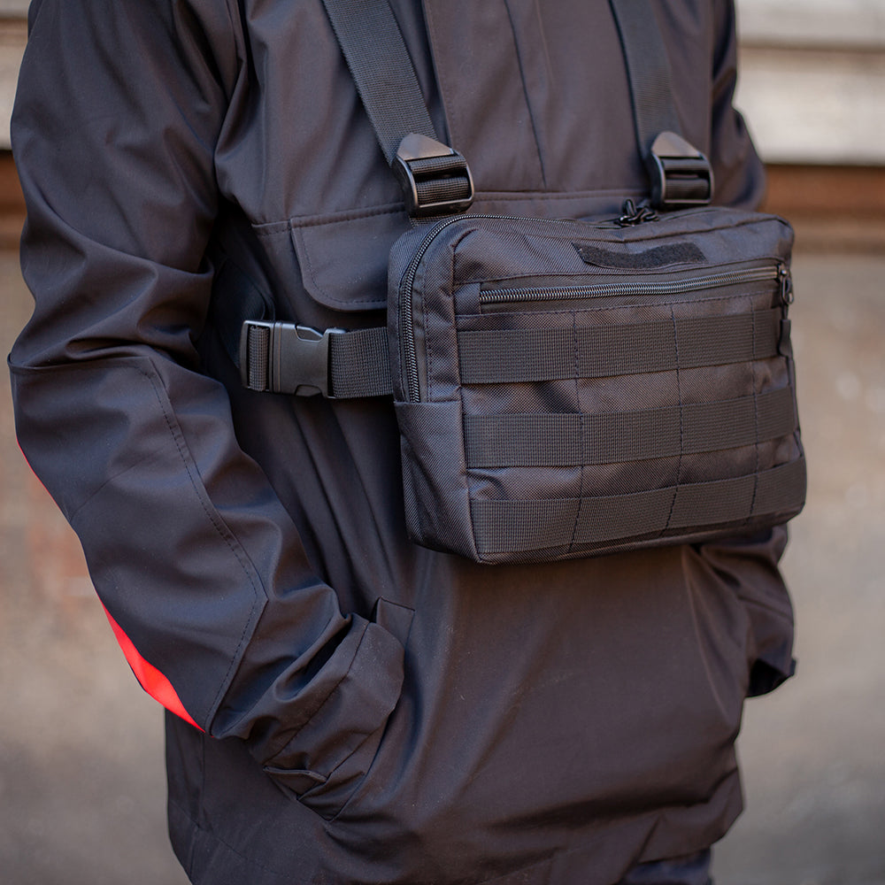 Тактична сумка нагрудна з Cordura 1000D, чоловіче розвантаження чорна