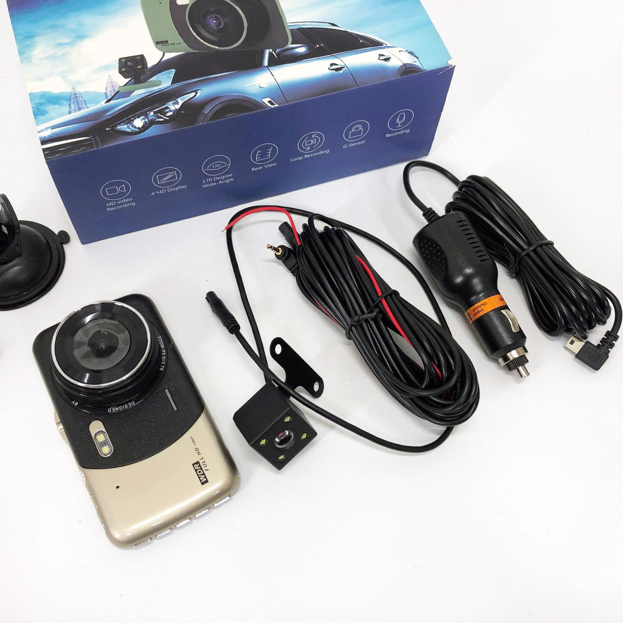 Автомобильный видеорегистратор X600 LCD 4 Angel Lens камеры 1080P Full HD TF