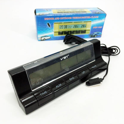 Авточасы с термометром VST-7037