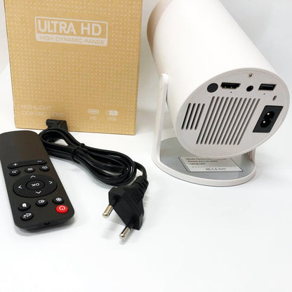 LED Проектор для дома портативный Смарт с WiFi, Bluetooth, Android 11, белый, 1280х720р