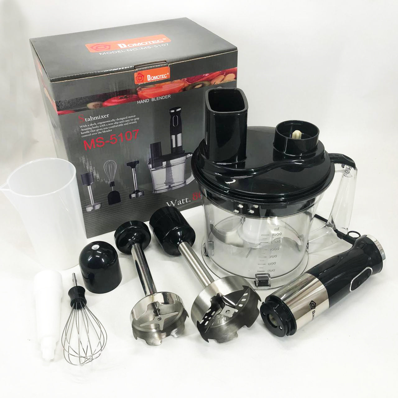 Блендер погружной многофункциональный 6 в 1 Domotec MS-5107 800 Вт, Мощный блендер для дома