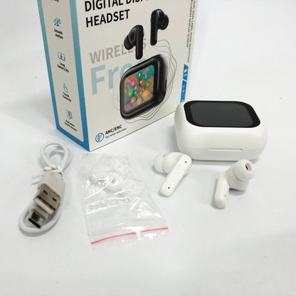 Наушники беспроводные LX-10 TWS Earbuds с LED дисплеем, Блютуз гарнитуры, Вакуумные наушники. Цвет: белый