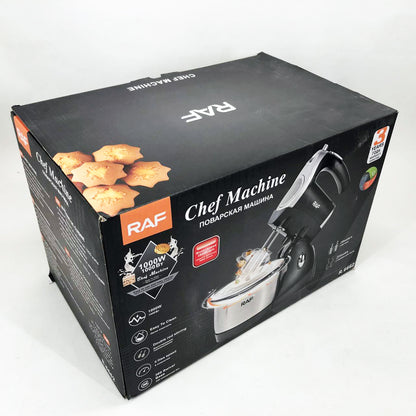 Миксер кухонный ручной RAF R.6662 с подставкой и вращающейся чашей на 3 л 5 скоростей 1000 Вт