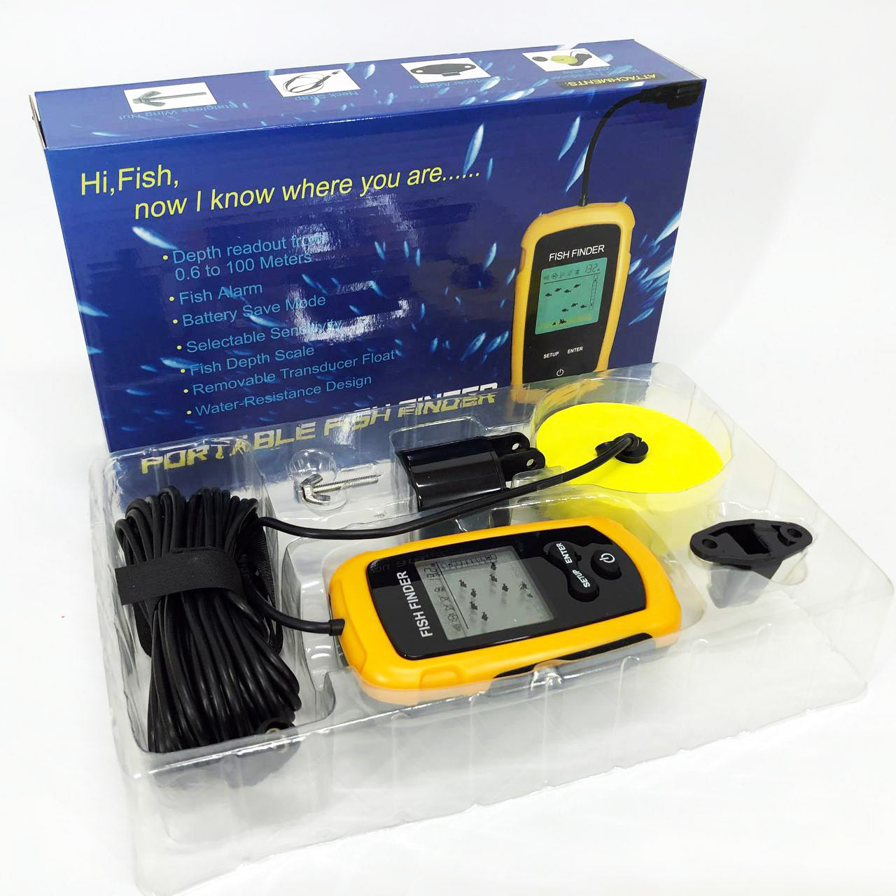 Эхолот портативный Fish Finder до 100м сонар портативный универсальный