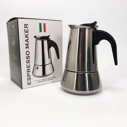 Кофеварка гейзерная из нержавеющей стали UNIQUE UN-1901 180 мл, Гейзер для варки кофе гейзерная кофеварка