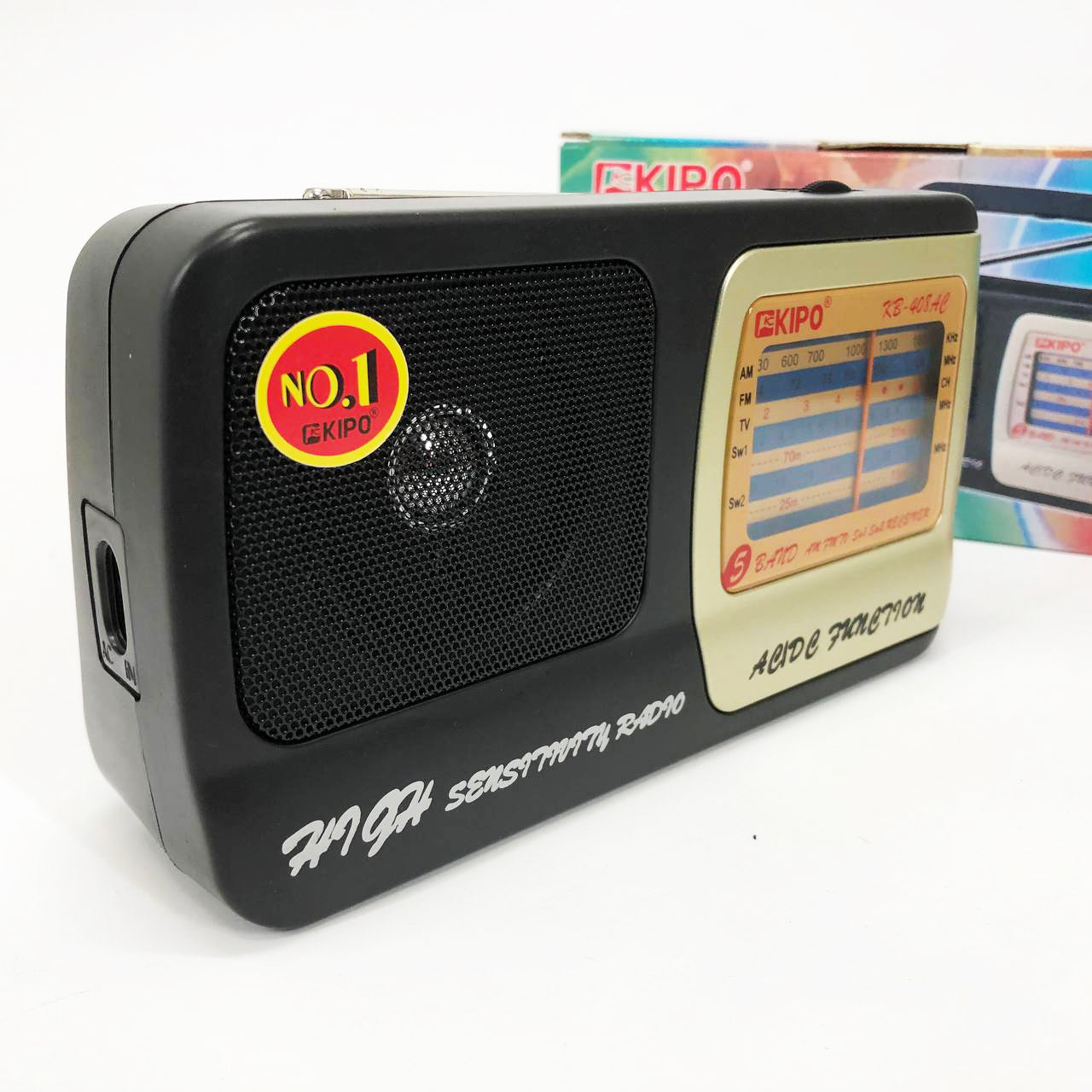 Радиоприёмник KIPO KB-408 AC мощный радио FM c usb питание от батарейки R20 или от сети